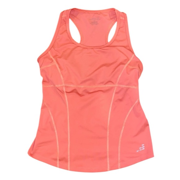 bcg Tops - BCG Neon Coral Racerback Athletic Summer Workout Fitted Tank Top Size Small
